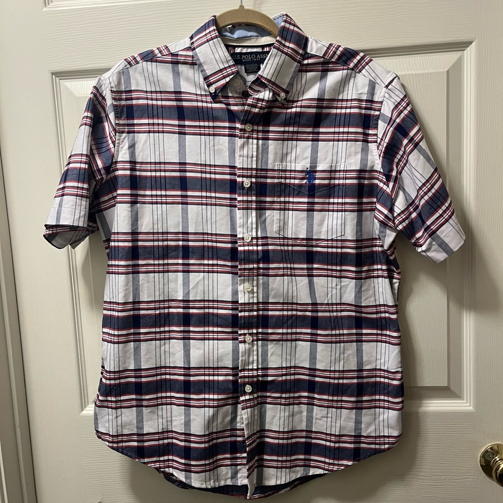 Polo by Ralph Lauren Men's Plaid Shirt‎ - Red, Blue, White. Size Medium